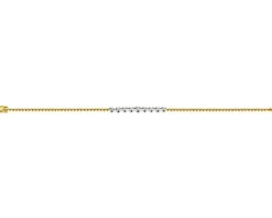 Bransoletka z żółtego złota z brylantami - 18 cm - 0,29 ct - próba 585