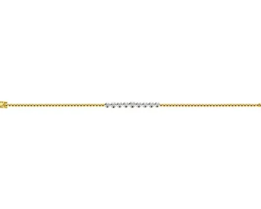 Bransoletka z żółtego złota z brylantami - 18 cm - 0,29 ct - próba 585
