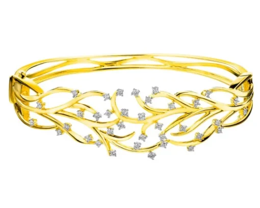 Bransoletka z żółtego złota z brylantami - 0,72 ct - próba 585