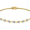 Bransoletka z żółtego złota z brylantami - 18 cm - 0,47 ct - próba 585