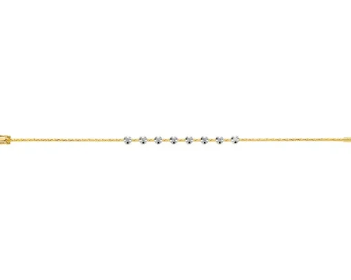 Bransoletka z żółtego złota z brylantami - 19 cm - 0,24 ct - próba 585