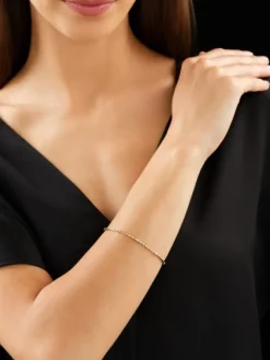 Bransoletka z żółtego złota z brylantami - 18 cm - 0,04 ct - próba 585