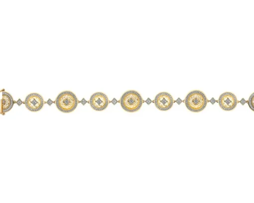 Bransoletka z żółtego złota z diamentami - 18 cm - 0,99 ct - próba 585