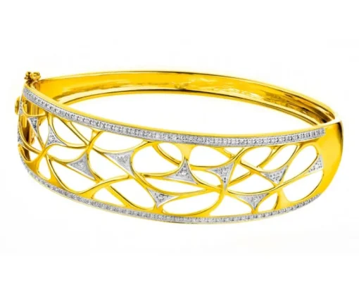 Bransoletka z żółtego złota z diamentami - 0,34 ct - próba 585