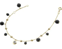 Bransoletka z żółtego złota z brylantami - 0,03 ct - próba 375