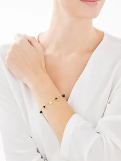 Bransoletka z żółtego złota z brylantami - 0,03 ct - próba 375