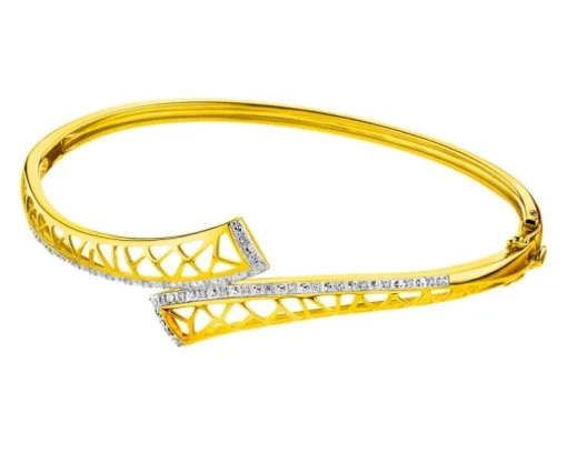 Bransoletka z żółtego złota z diamentami - 0,10 ct - próba 585