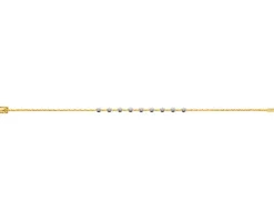 Bransoletka z żółtego złota z brylantami - 18 cm - 0,19 ct - próba 585