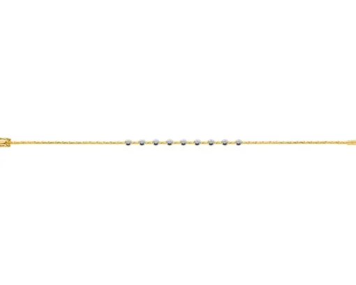 Bransoletka z żółtego złota z brylantami - 18 cm - 0,19 ct - próba 585