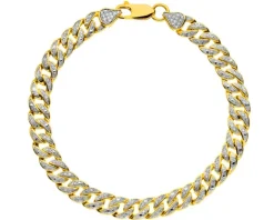 Bransoletka z żółtego złota z brylantami - 18 cm - 0,25 ct - próba 585