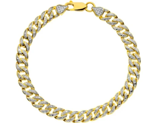 Bransoletka z żółtego złota z brylantami - 18 cm - 0,25 ct - próba 585