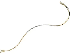 Bransoletka z żółtego złota z brylantami - 19 cm - 0,12 ct - próba 585