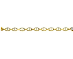 Bransoletka z żółtego złota z diamentami - 19 cm - 0,50 ct - próba 585