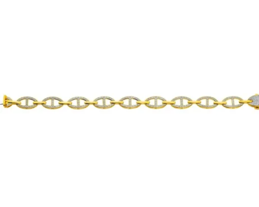 Bransoletka z żółtego złota z diamentami - 19 cm - 0,50 ct - próba 585