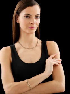 Bransoletka z żółtego złota z diamentami - 19 cm - 0,50 ct - próba 585