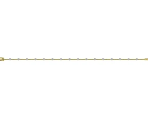 Bransoletka z żółtego złota z brylantami - 19 cm - 0,15 ct - próba 585