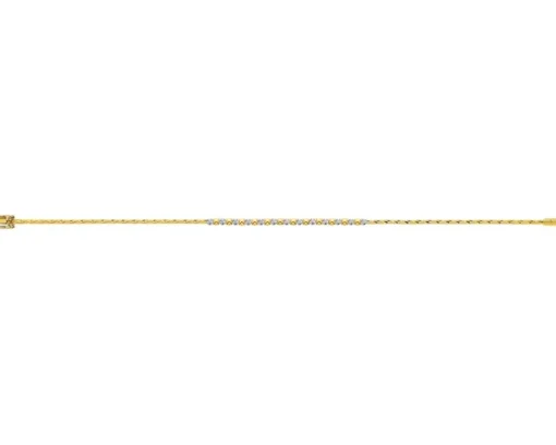 Bransoletka z żółtego złota z brylantami - 18 cm - 0,07 ct - próba 585