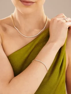 Bransoletka z żółtego złota z brylantami - 18 cm - 0,29 ct - próba 585