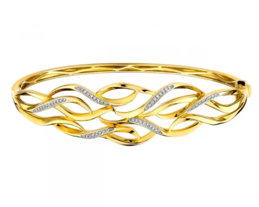 Bransoletka z żółtego złota z brylantami - 0,21 ct - próba 585