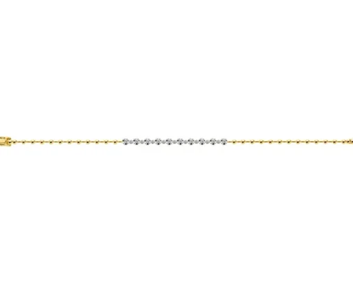 Bransoletka z żółtego złota z brylantami - 19 cm - 0,23 ct - próba 585