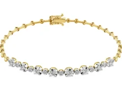 Bransoletka  z żółtego złota z brylantami - 1,58 ct - próba 585