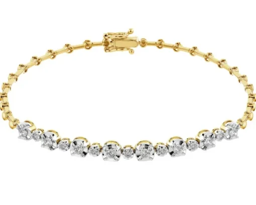 Bransoletka  z żółtego złota z brylantami - 1,58 ct - próba 585