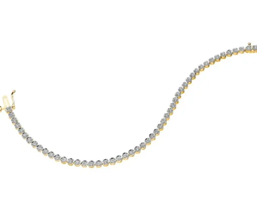 Bransoletka z żółtego złota z brylantami - 18 cm - 2,50 ct - próba 585