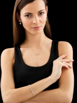 Bransoletka z żółtego złota z brylantami - 18 cm - 2,50 ct - próba 585