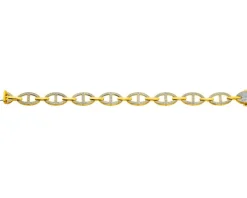 Bransoletka z żółtego złota z diamentami - 18 cm - 0,45 ct - próba 585