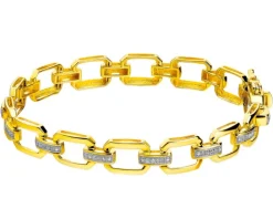 Bransoletka z żółtego złota z brylantami - 0,41 ct - próba 585