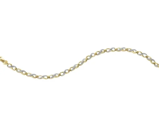 Bransoletka z żółtego złota z brylantami - 18 cm - 2,00 ct - próba 585