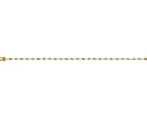 Bransoletka z żółtego złota z brylantami - 18 cm - 0,48 ct - próba 585