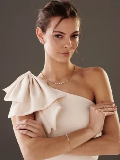 Bransoletka z żółtego złota z brylantami - 18 cm - 0,83 ct - próba 585