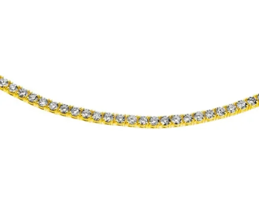 Bransoletka z żółtego złota z brylantami - 18 cm - 3,00 ct - próba 585