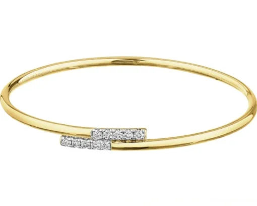 Bransoletka z żółtego złota z brylantami - 0,39 ct - próba 585