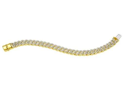 Bransoletka z żółtego złota z diamentami - 19 cm - 2,46 ct - próba 585