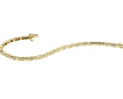 Bransoletka z żółtego złota z diamentami - 18 cm - 0,34 ct - próba 375