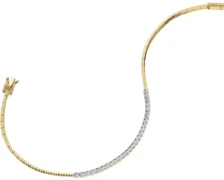 Bransoletka z żółtego złota z brylantami - 18 cm - 0,14 ct - próba 585
