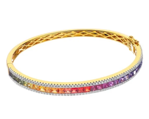 Bransoletka z żółtego złota z brylantami - 18 cm - 3,55 ct - próba 585