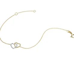 Bransoletka z żółtego złota z brylantami - 18 cm - 0,29 ct - próba 585