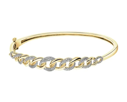 Bransoletka z żółtego złota z  diamentami - 0,50 ct - próba 585