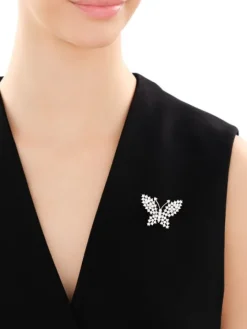 Broszka srebrna z cyrkoniami - motyl