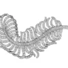 Broszka z białego złota z brylantami - piórko - 5,15 ct - próba 750