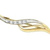 Broszka z żółtego złota z diamentami - 0,03 ct - próba 585