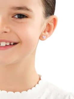 Kolczyki srebrne z cyrkoniami i emalią - motyle