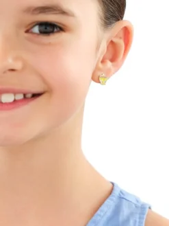 Kolczyki srebrne z cyrkoniami i emalią - Looney Tunes, Tweety, Warner Bros. Discovery