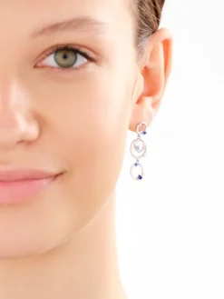 Kolczyki srebrne z cyrkoniami - koła