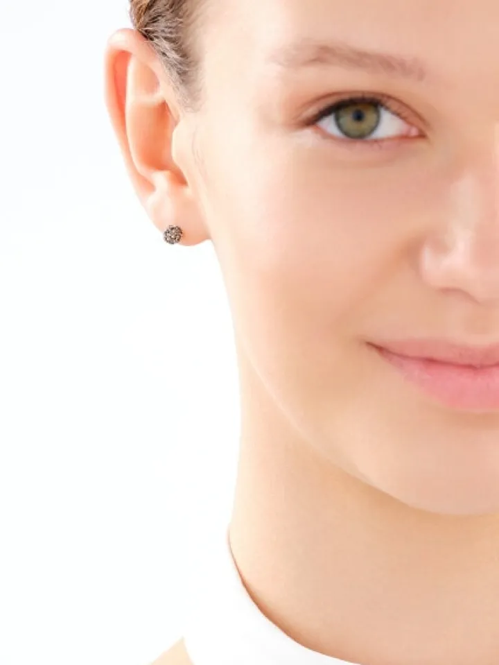 Kolczyki srebrne z markasytami - kulki