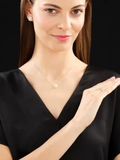 Kolczyki z białego i żółtego złota z diamentami - 1,20 ct - próba 585