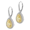 Kolczyki z  białego i żółtego złota z diamentami - VS1-VS2/Fancy Light Yellow - 2,77 ct - próba 750